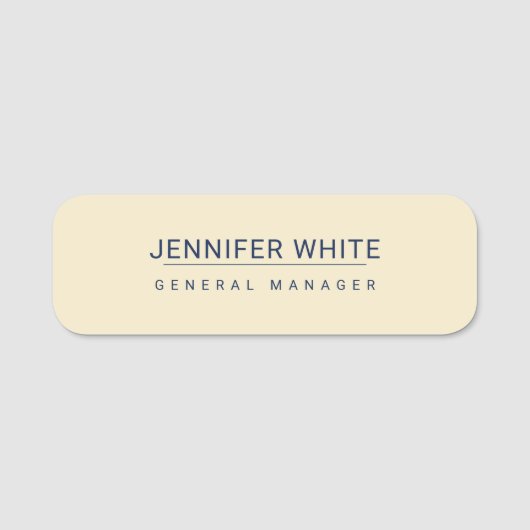 Minimalistisch Elegant Modernes Schlicht Namensschild (Vorderseite)