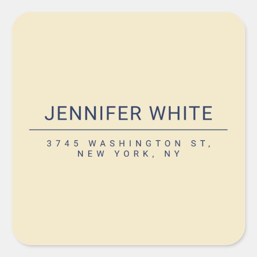 Minimalistisch Elegant Modernes Schlicht Quadratischer Aufkleber (Vorderseite)