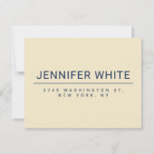 Minimalistisch Elegant Modernes Schlicht RSVP Karte (Vorderseite)