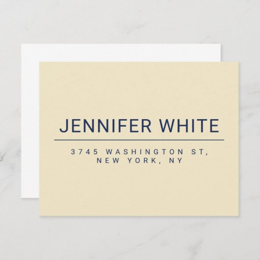 Minimalistisch Elegant Modernes Schlicht RSVP Karte (Vorne/Hinten)