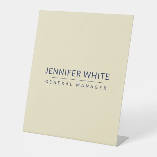 Minimalistisch Elegant Modernes Schlicht Sockelschild (Vorderseite)