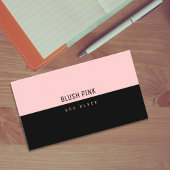 Minimalistisch Elegant Modernes Schwarz | Rosa Visitenkarte