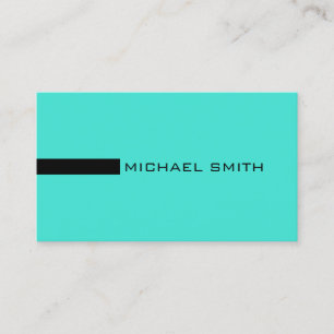 Minimalistisch Elegant Modernes Türkis und Schwar Visitenkarte