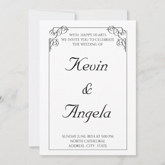 Minimalistisch Elegant Modernes Weeding Einladung (Vorderseite)