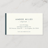 Minimalistisch Elegant Moody Aquamarin Chic Stilvo Visitenkarte (Rückseite)