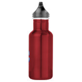 Minimalistisch Elegant Professionell Monogramm Bla Edelstahlflasche (Rechts)