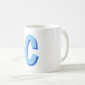 Minimalistisch Elegant Professionell Monogramm Bla Kaffeetasse (VorderseiteRechts)