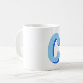 Minimalistisch Elegant Professionell Monogramm Bla Kaffeetasse (Vorderseite Links)