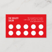 Minimalistisch Elegant Red White 10 Salon Treuekarte (Vorderseite)
