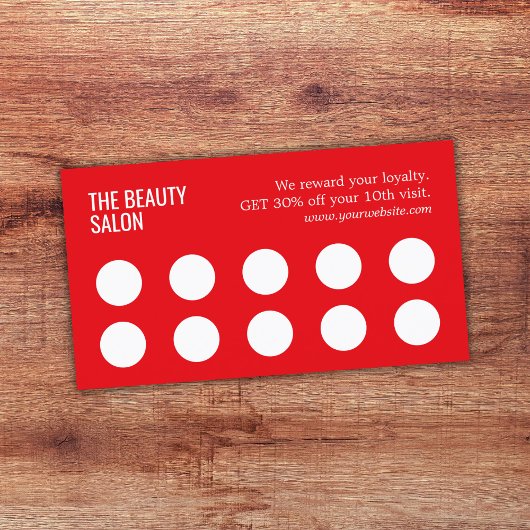 Minimalistisch Elegant Red White 10 Salon Treuekarte