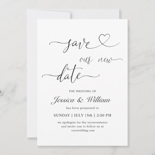 Minimalistisch Elegant Rettete unser neues Datum v Einladung (Vorderseite)