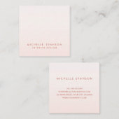 Minimalistisch Elegant Rosa Beruflich Quadratische Visitenkarte (Vorne/Hinten)