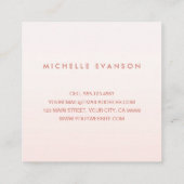 Minimalistisch Elegant Rosa Beruflich Quadratische Visitenkarte (Rückseite)