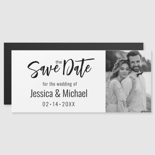 Minimalistisch Elegant Save the Date Magnetkarte (Vorne/Hinten)