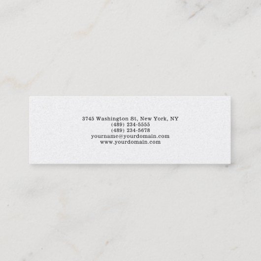 Minimalistisch Elegant Schlicht Beruflich einfach Mini Visitenkarte (Rückseite)