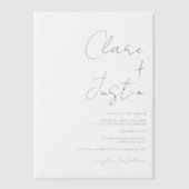 Minimalistisch Elegant Schwarz moderne Skripthochz Pergament Einladungen (Vorderseite)