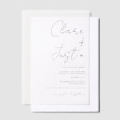 Minimalistisch Elegant Schwarz moderne Skripthochz Pergament Einladungen (Versetzt)