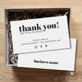 Minimalistisch Elegant Schwarz-weiß Danke