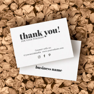 Minimalistisch Elegant Schwarz-weiß Dankeschön Car