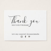 Minimalistisch Elegant Schwarz-weiß Dankeschön Cou (Vorderseite)