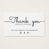 Minimalistisch Elegant Schwarz-weiß Dankeschön Cou (Vorderseite)