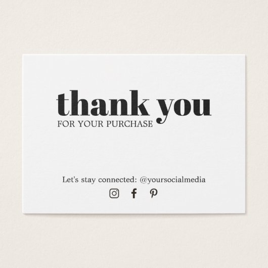 Minimalistisch Elegant Schwarz-weiß Dankeschön Cou (Vorderseite)