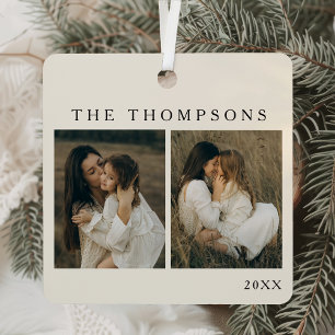 Minimalistisch Elegant Simple 4 Foto Einfache Weih Ornament Aus Metall