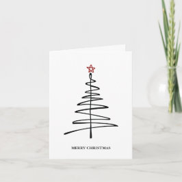 Minimalistisch Elegant Simple Tree Frohe Weihnacht Feiertagskarte