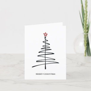 Minimalistisch Elegant Simple Tree Frohe Weihnacht Feiertagskarte