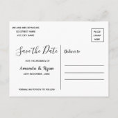 Minimalistisch | Elegant Simple Wedding Save the D Ankündigungspostkarte (Rückseite)