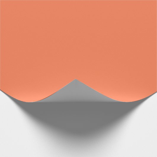 Minimalistisch Elegant Solid Coral Schlicht Geschenkpapier (Ecke)