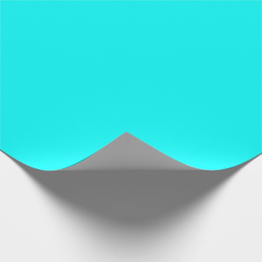 Minimalistisch Elegant Solid Cyan Blue Schlicht Geschenkpapier (Ecke)