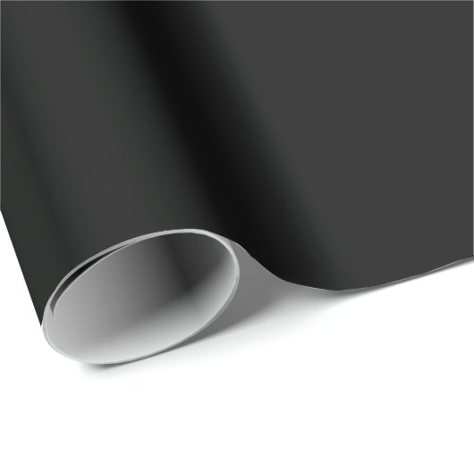 Minimalistisch Elegant Solid Jade Black Schlicht Geschenkpapier (Rolleneckpunkt)