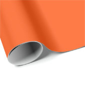 Minimalistisch Elegant Solid Neon Orange Schlicht Geschenkpapier (Rolleneckpunkt)