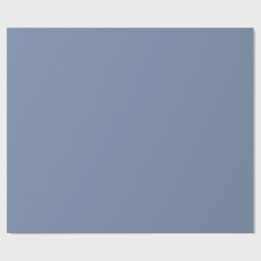 Minimalistisch Elegant Solid Pigeon Blue Schlicht Geschenkpapier (Flach)