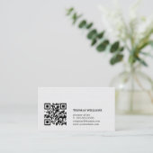Minimalistisch Elegant Texture White QR Anwalt Visitenkarte (Stehend Vorderseite)
