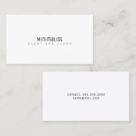 minimalistisch elegant und klar weiß visitenkarte