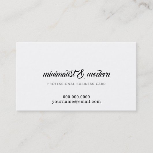minimalistisch elegant und modern prof. weiß visitenkarte (Vorderseite)