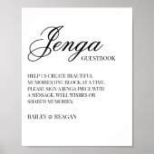 Minimalistisch Elegant Wedding Jenga Guestbook Sig Poster (Vorne)