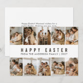 Minimalistisch elegante 10-Bilder-Raster-Osterfami Feiertagskarte (Vorne/Hinten)