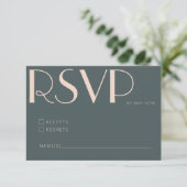 Minimalistisch Elegante Aquamarine und Rote Kirche RSVP Karte (Stehend Vorderseite)