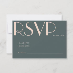 Minimalistisch Elegante Aquamarine und Rote Kirche RSVP Karte