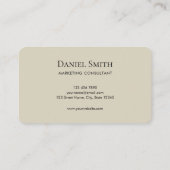 Minimalistisch elegante beige Monogramm-Initiale Visitenkarte (Rückseite)