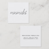 minimalistisch-elegante dünne Schrift auf Weiß Quadratische Visitenkarte (Vorne/Hinten)