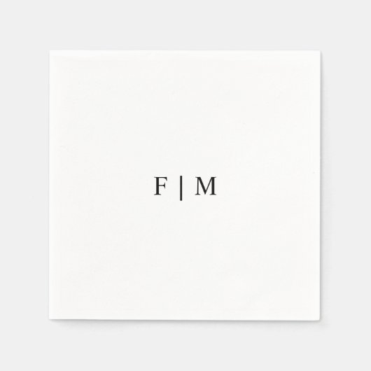 Minimalistisch elegante, einfache Hochzeitsnapkins Serviette (Vorderseite)