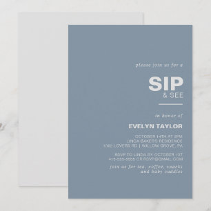 Minimalistisch Elegante formale blaue Sippe und si Einladung
