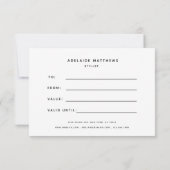 Minimalistisch Elegante Gray Beauty Salon Geschenk (Rückseite)