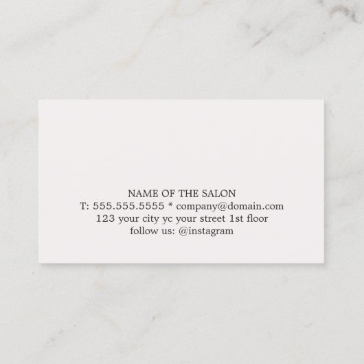 Minimalistisch Elegante Highlights Salon Treuekarte (Rückseite)