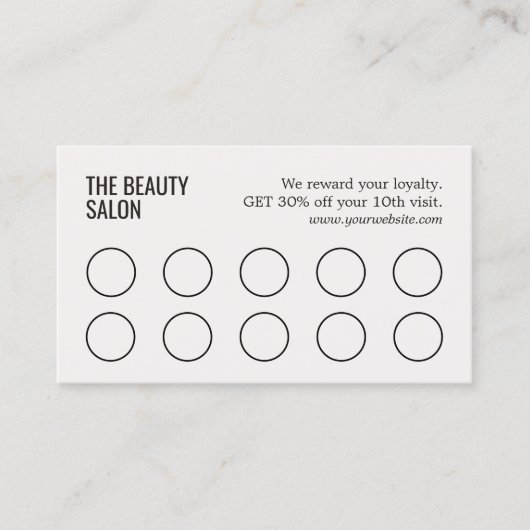 Minimalistisch Elegante Highlights Salon Treuekarte (Vorderseite)