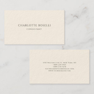 Minimalistisch Elegante klassische Berufliche Crem Visitenkarte